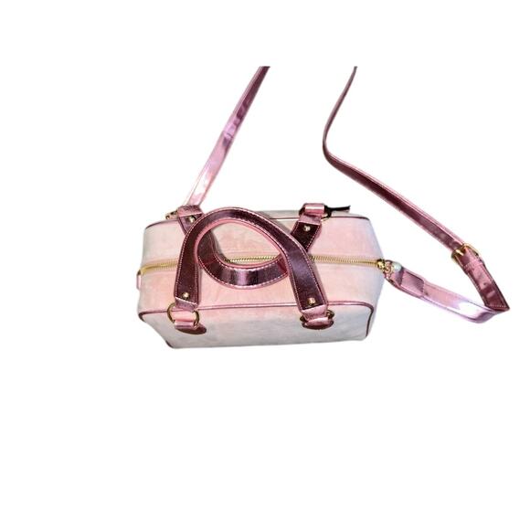 JUICY COUTURE PINK DIAMOND VELOUR STRING OF PEARLS RHINESTONE SATCHEL PURSE NWT - Picture 7 of 12